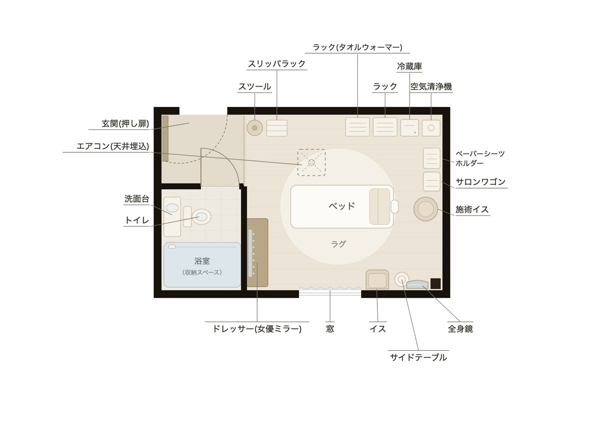 レンタルサロンDRIP京都河原町店 お部屋の間取り図